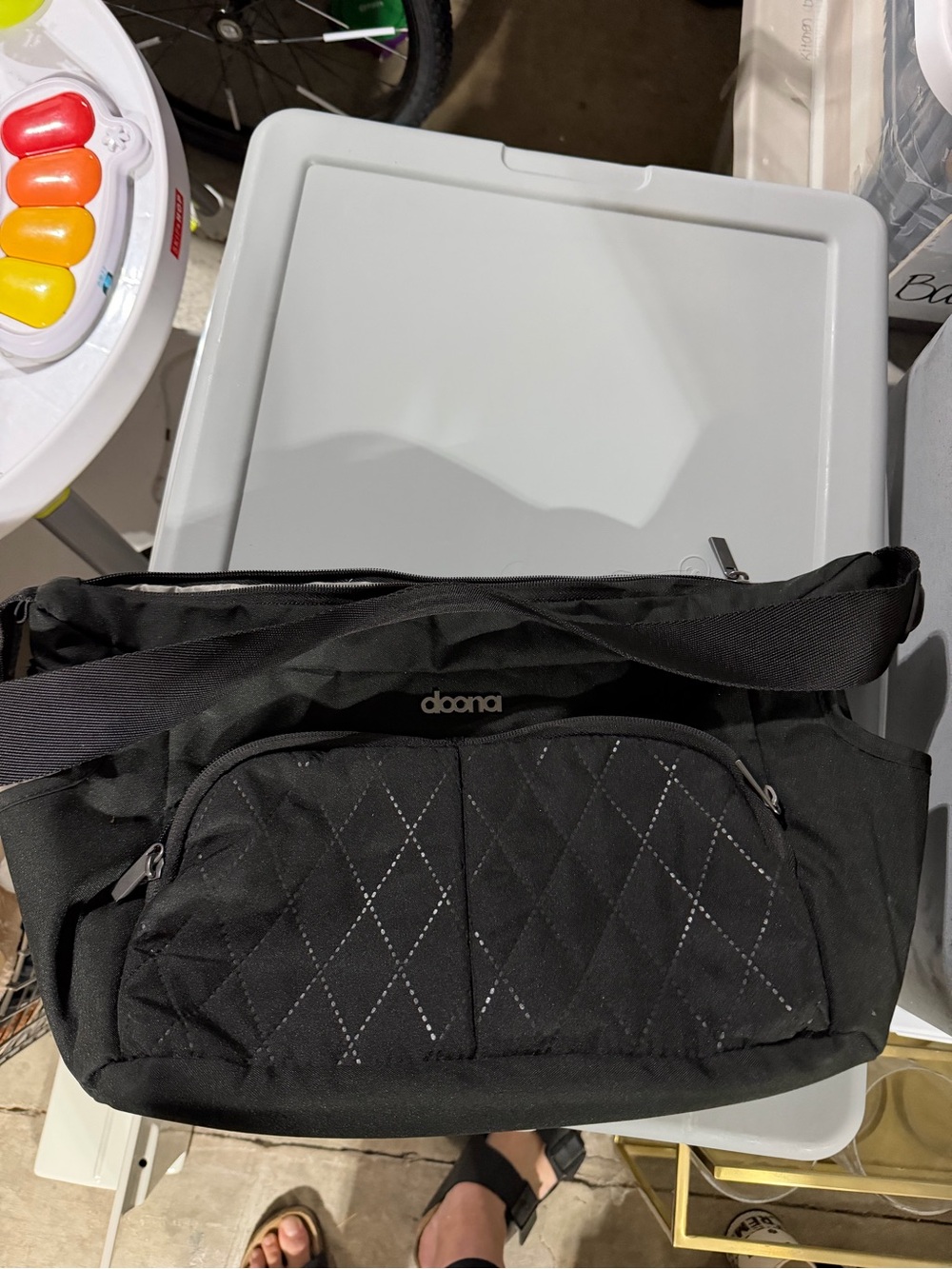 Doona Kids Black Quilted Diaper Bag